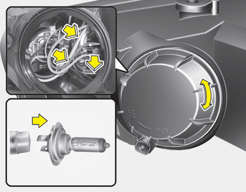 how to change left main dipped bulb on Kia Cee'd #headlight 